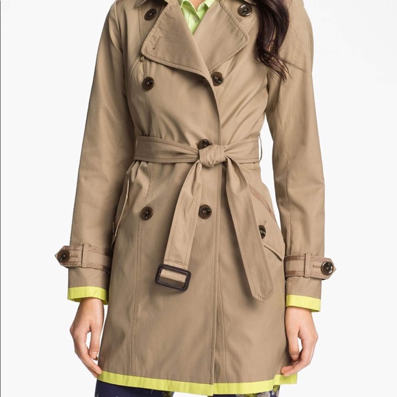 Vince Camuto Jackets & Blazers - Vince Camuto Joanna Tan neon trench coat NWOT